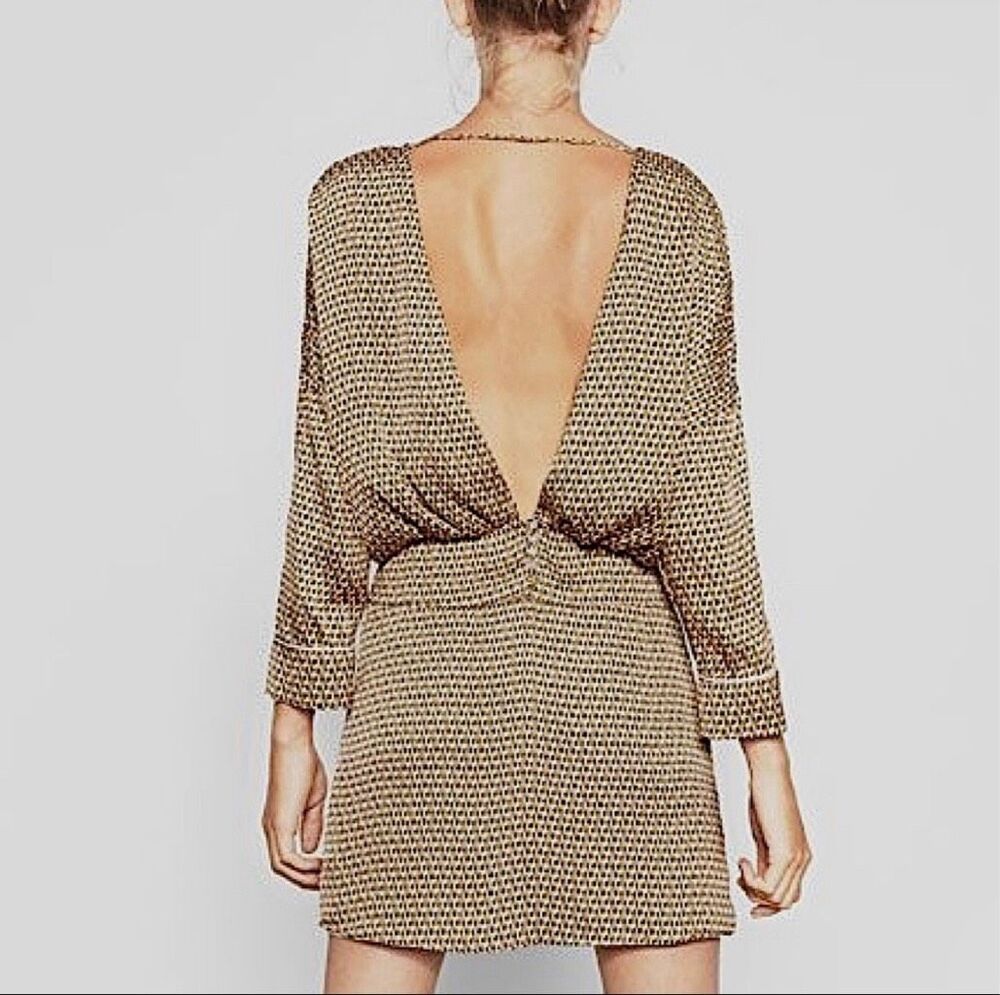 ZARA Printed Dress Low Back Party Night Out Size L • TIKTOK • BLOGGER FAVORITE •
